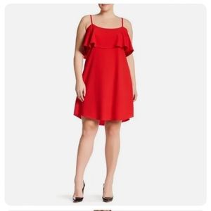 Bobeau Flouncy Red Sleeveless Dress